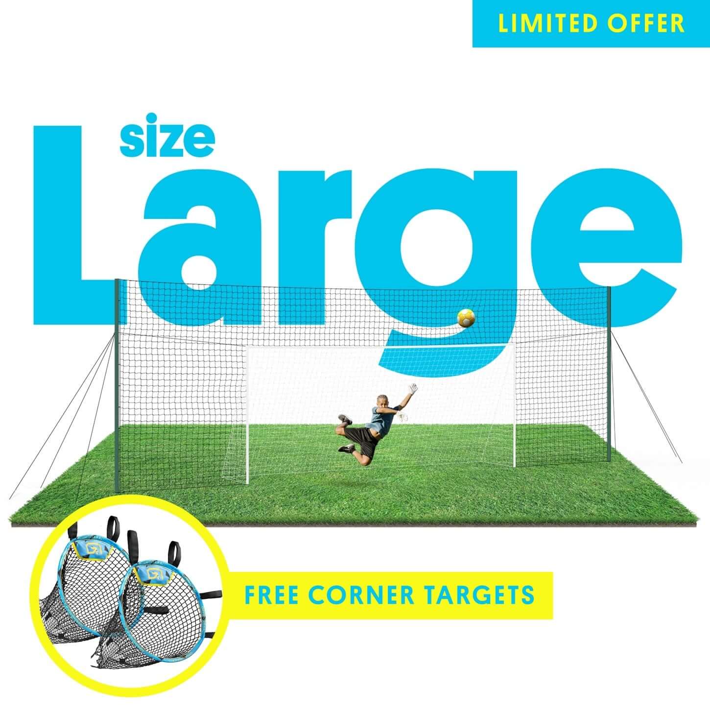 3-in-1 Soccer Goal (Large) + FREE Corner Targets