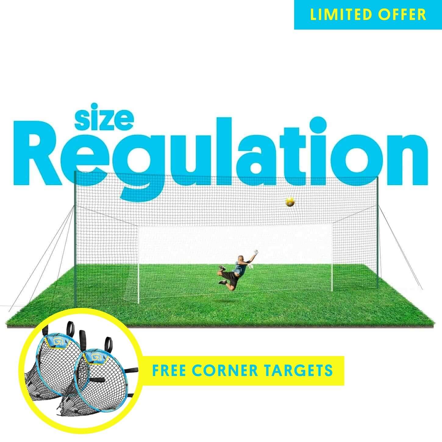3-in-1 Soccer Goal (Regulation) + FREE Corner Targets