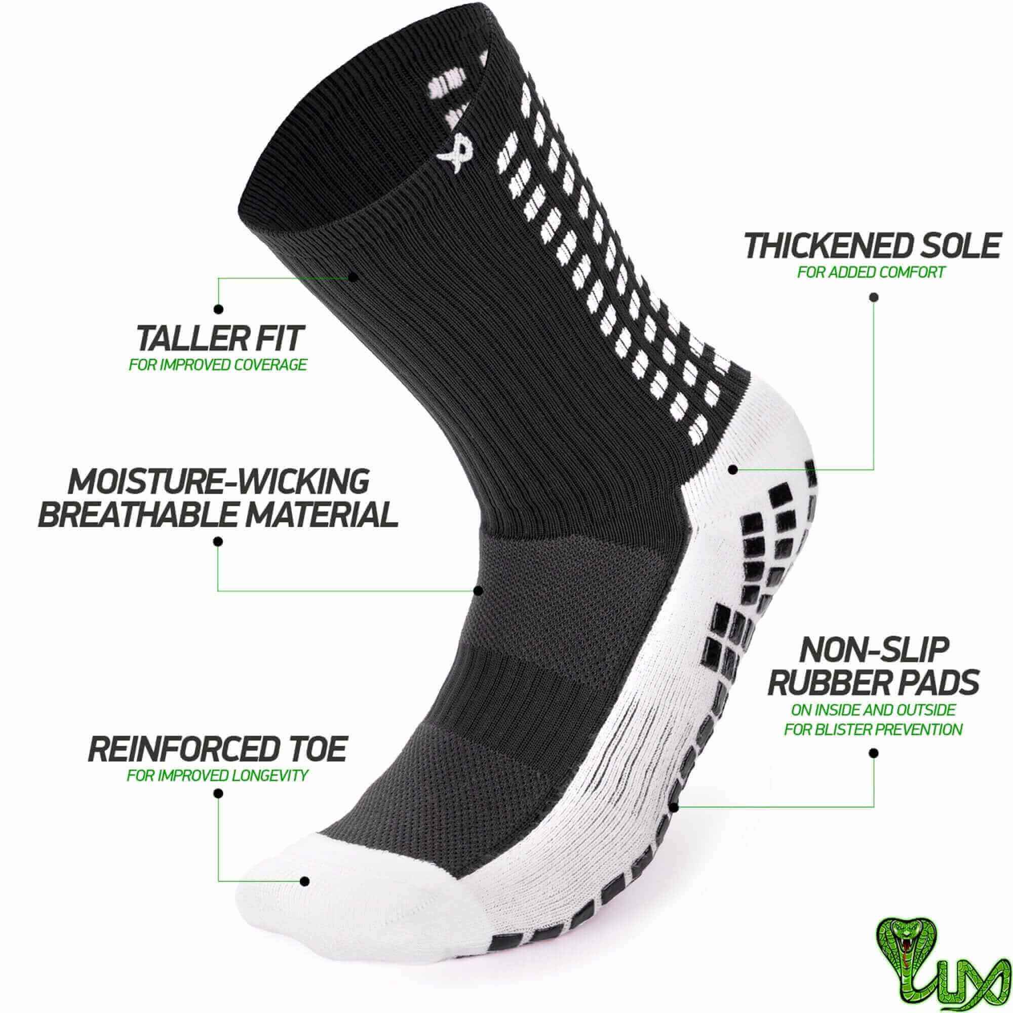 Grip Socks Soccer - Calf Socks - Select Size - 3x Multipack Black - Image 7